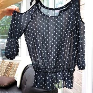 New York & Co., cold shoulder blouse size M